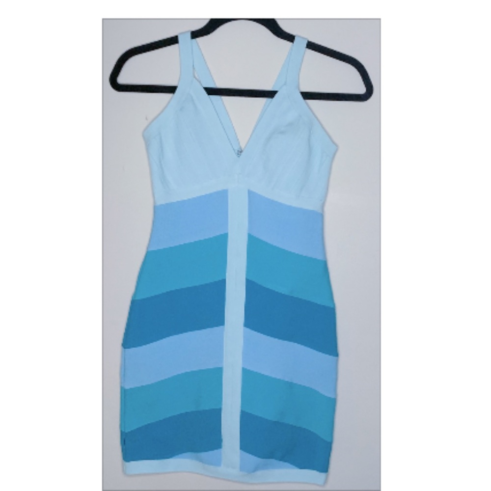 2B Bebe Turquoise Blue Bodycon Bandage Dress